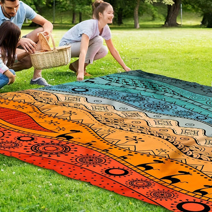 Printed Beach Mat with 19 Exact Size-and-Pattern Options, 198 x 205cm to 275 x 305cm with Stakes and Pouch
