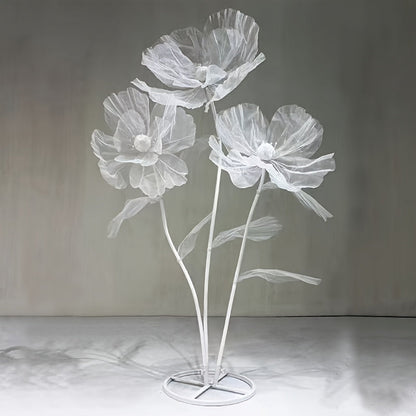 Artificial Flowers Giant Three-Piece Silk Mesh Display Set with Base, Branches and Eight Color Options