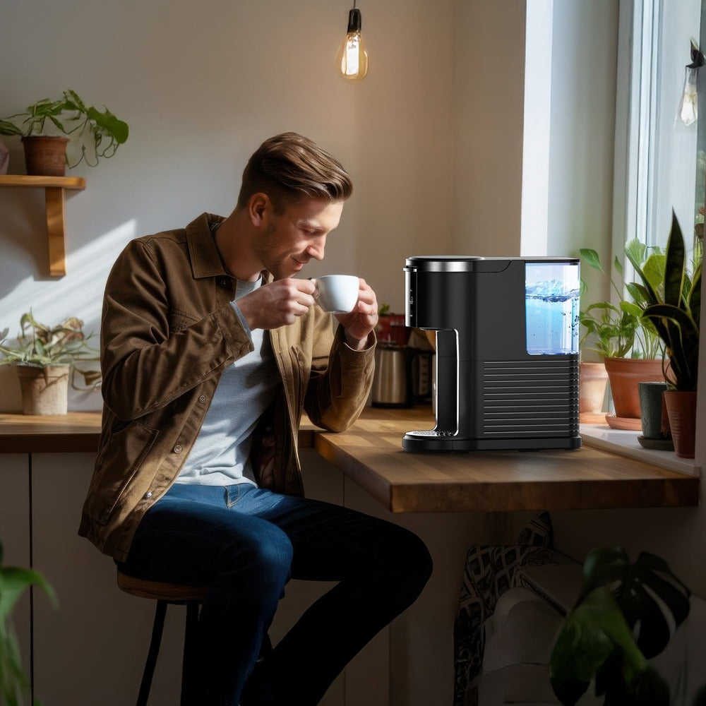 1200W-Labeled Single-Serve Coffee Maker with 40oz Tank, Five Cup Selections and Self-Clean Control