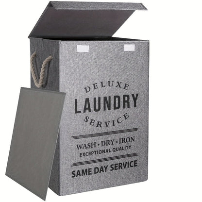 Laundry Hamper Collection in Black or Gray Lidded Styles and One- or Three-Pack Foldable Basket Options