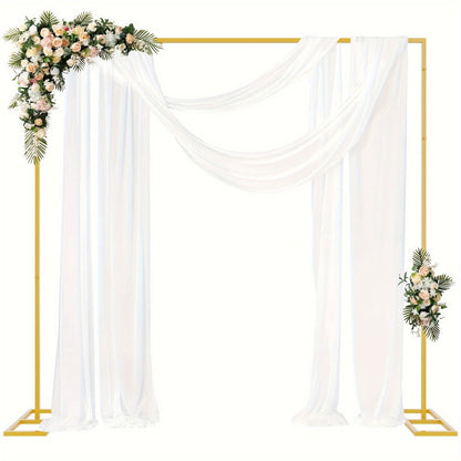 Backdrop Stand Gold Square Frame with 6.5, 6.6 and 8-Foot Selections, Adjustable Crossbar and Flat Feet
