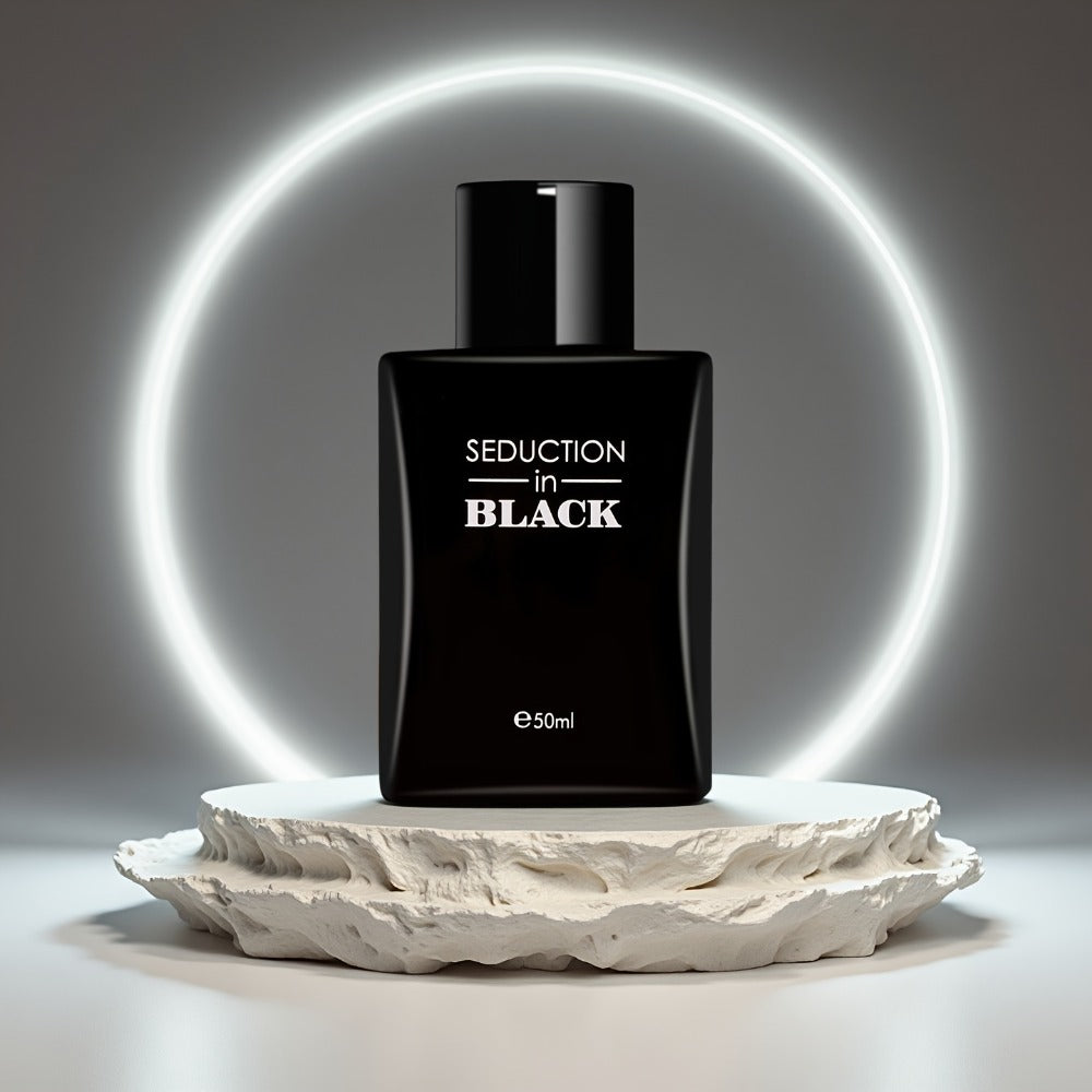 Cologne Eau de Toilette for Men SEDUCTION in BLACK 50ml Spray with Black Bottle and Boxed Presentation