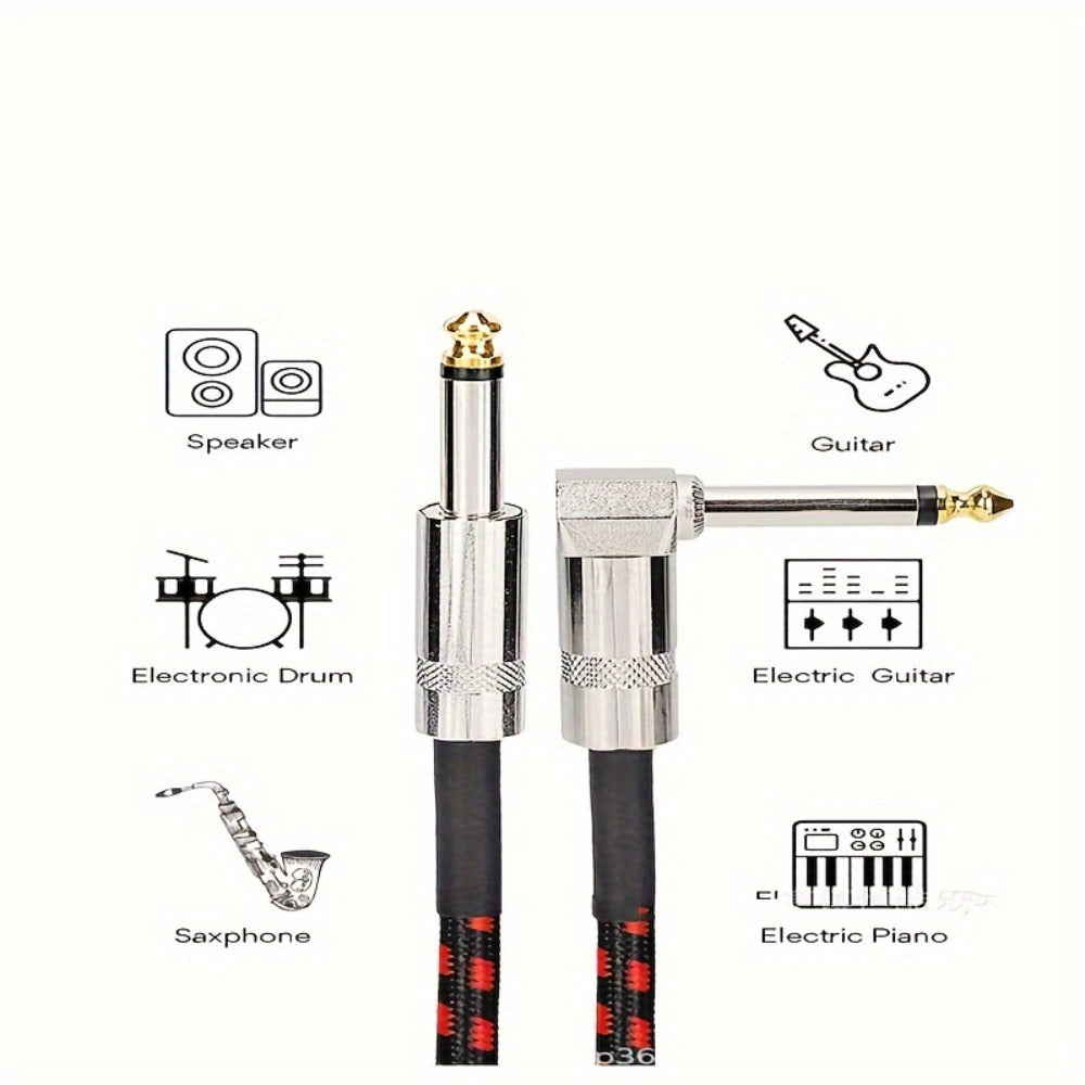 Guitar Bass Amplifier Cable with RCA Connectors, 10ft & 20ft, Tinned Copper Core, Durable Flexible Round Design