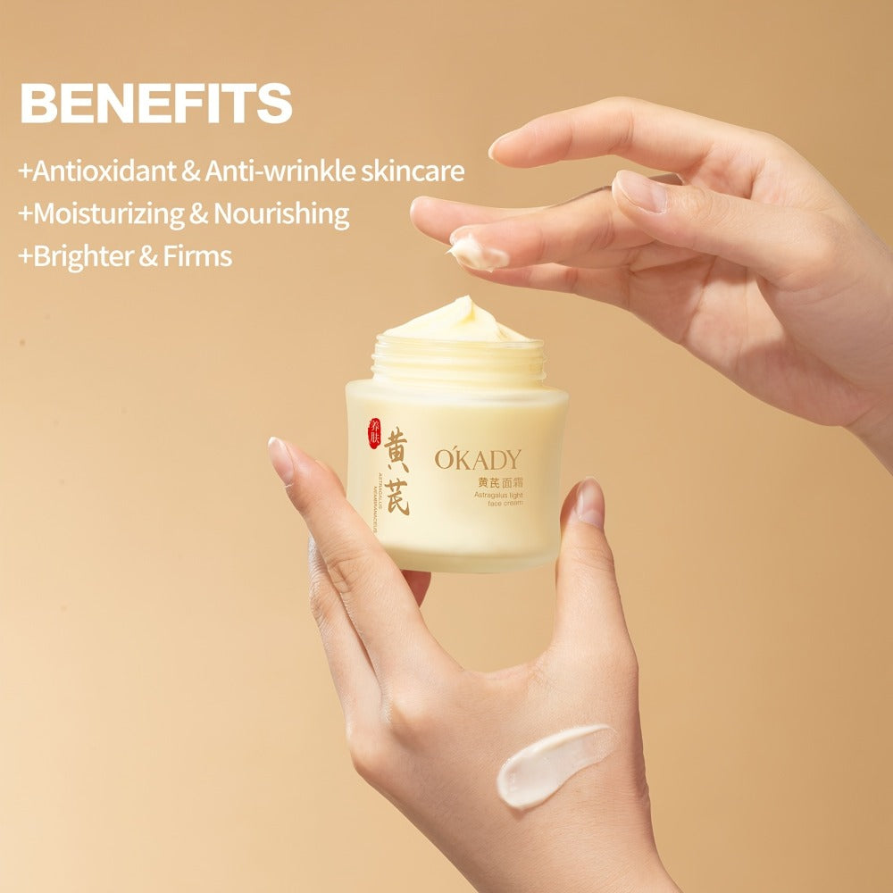 Astragalus Root Face Cream Moisturizer 2-Pack 100g x 2 – Deep Hydration, Brightening & Antioxidant Nourishing Cream for Dry Sensitive Skin, Barrier Repair