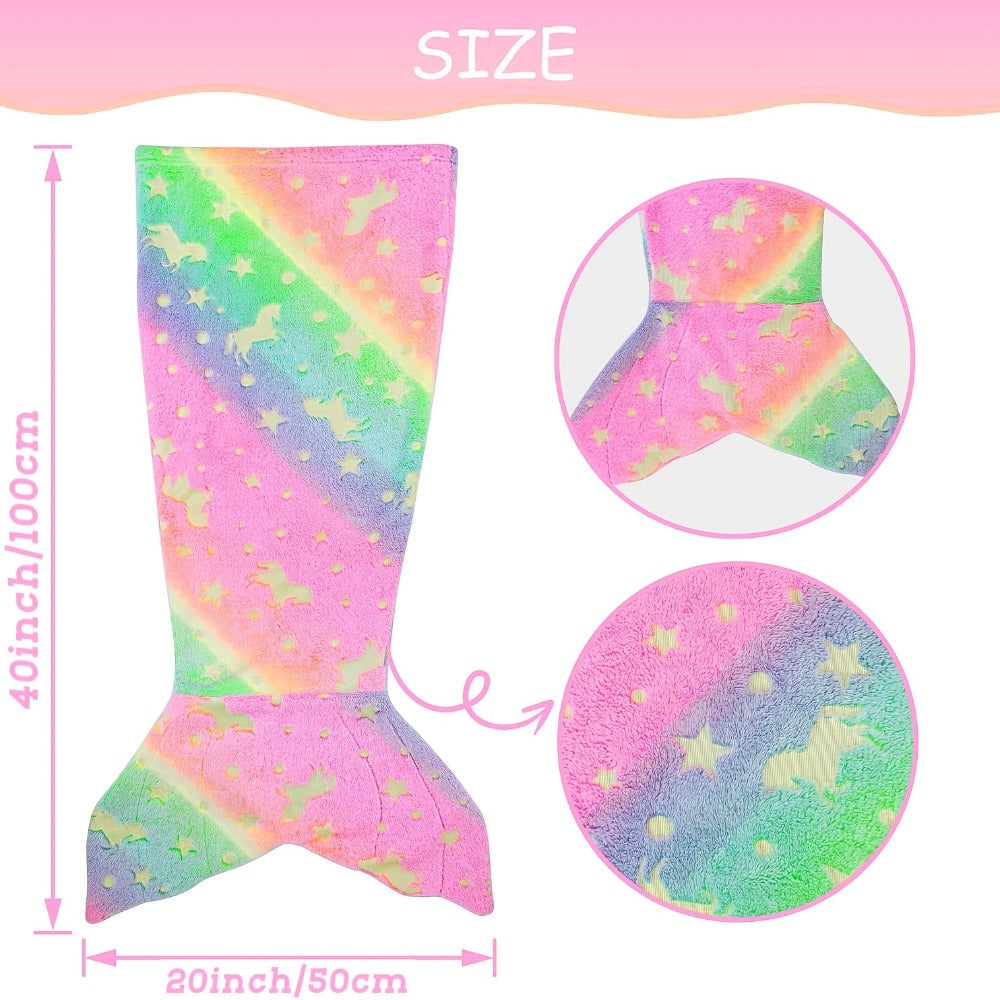Mermaid Tail Sleeping Bag Blanket for Kids & Adults - Flannel 200GSM Anti-Kick Cozy Bed Cover