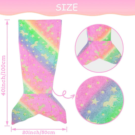Mermaid Tail Sleeping Bag Blanket for Kids & Adults - Soft Flannel 200GSM Anti-Kick Cozy Bed Cover, Fun Novelty Bedding for Girls Boys Sleepovers Camping, 5 Colors: Green Red Blue Purple Yellow