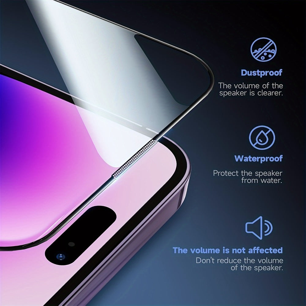 Screen Protector, 4-Piece iPhone 16 Plus Privacy Tempered Glass Set with One-Click Dust-Removal Installation Frames