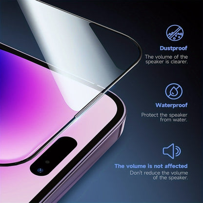 Screen Protector, 4-Piece iPhone 16 Plus Privacy Tempered Glass Set with One-Click Dust-Removal Installation Frames