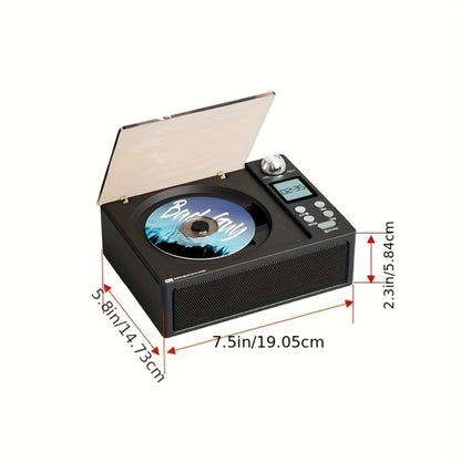 CD Player with Bluetooth Stereo Speakers, FM Radio, USB Playback, AUX Input, LED Display, Remote Control, Type-C Charging, Earphone Jack, All-in-One Home Audio System for Adults Seniors