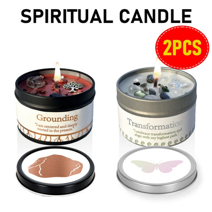 3oz Decorative Tin Candle or Two-Piece Crystal and Guidance Card Set with Multiple Label Pairings