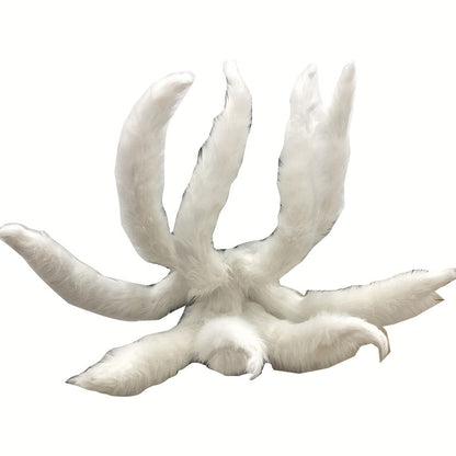 Costume Accessories Nine-Tailed Fox Prop, 31.5-Inch Knit Cover with Alloy Frame for Naruto and Ahri Styling
