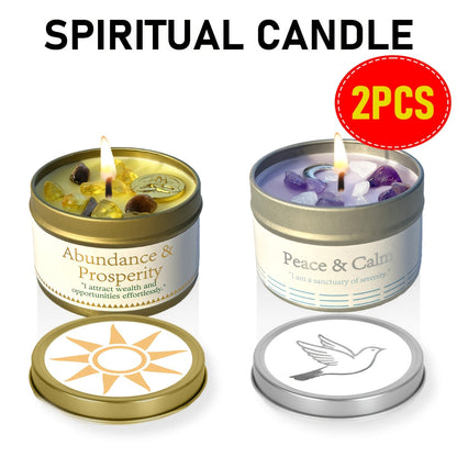 3oz Decorative Tin Candle or Two-Piece Crystal and Guidance Card Set with Multiple Label Pairings