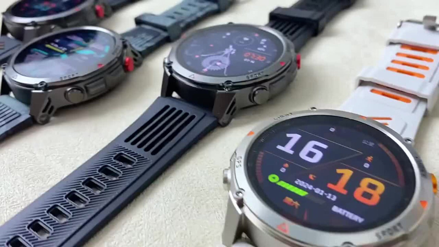 Smart Watch 1.46-Inch Round GPS Display with 3ATM Rating, Wireless Calling and Eight Strap Styles