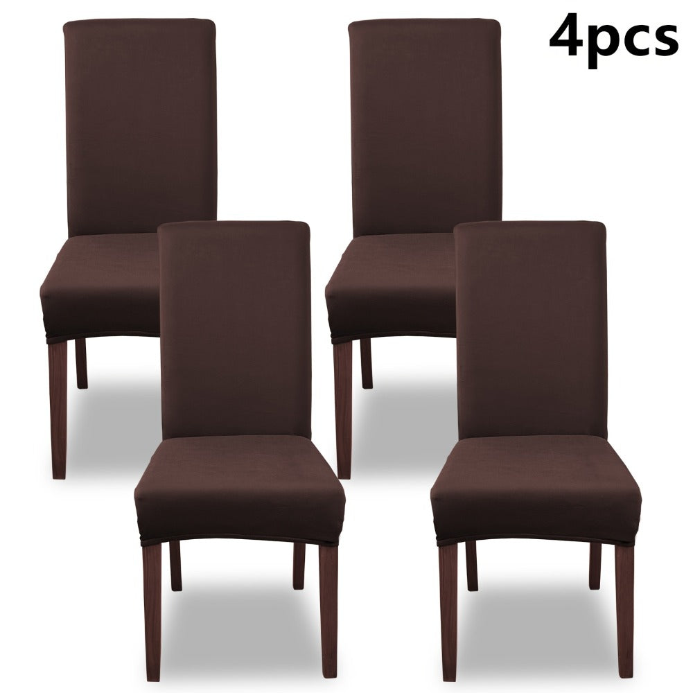 Chair Cover Set of 4 or 6 Stretch Milk-Fiber Dining Slipcovers in Eight Available Color Choices