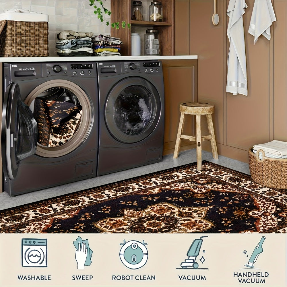 Large Area Rug for Living Room Bedroom – Soft Fluffy Persian Bohemian Style Floor Mat, Anti-Slip Backing, Machine Washable, Vintage Carpet for Modern & Traditional Decor, Multiple Sizes
