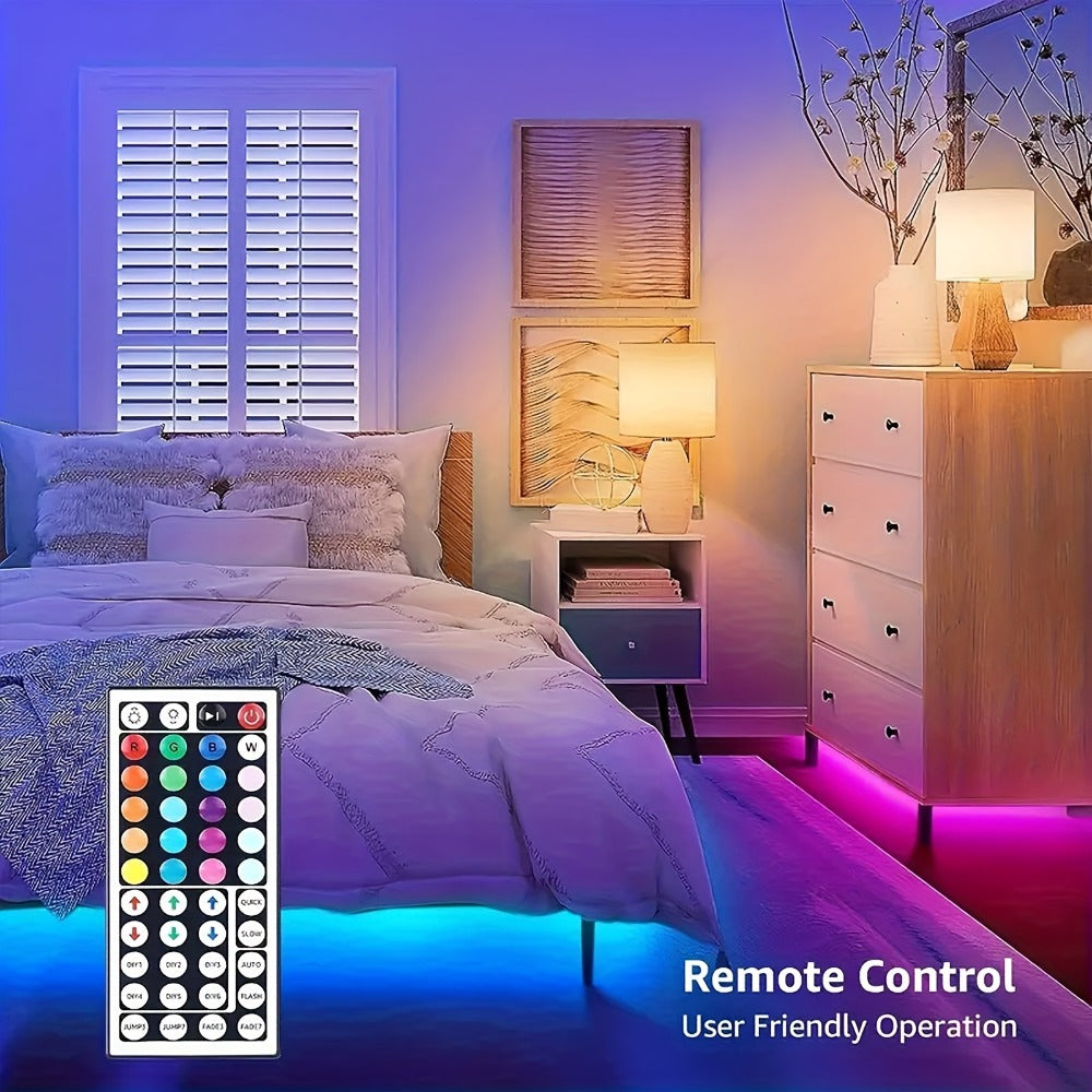 LED Strip Lights 100ft Color Changing with 44-Key Remote & Power Supply – RGB Light Strip for Bedroom Ceiling Living Room Festival Wedding Party Decor 30m