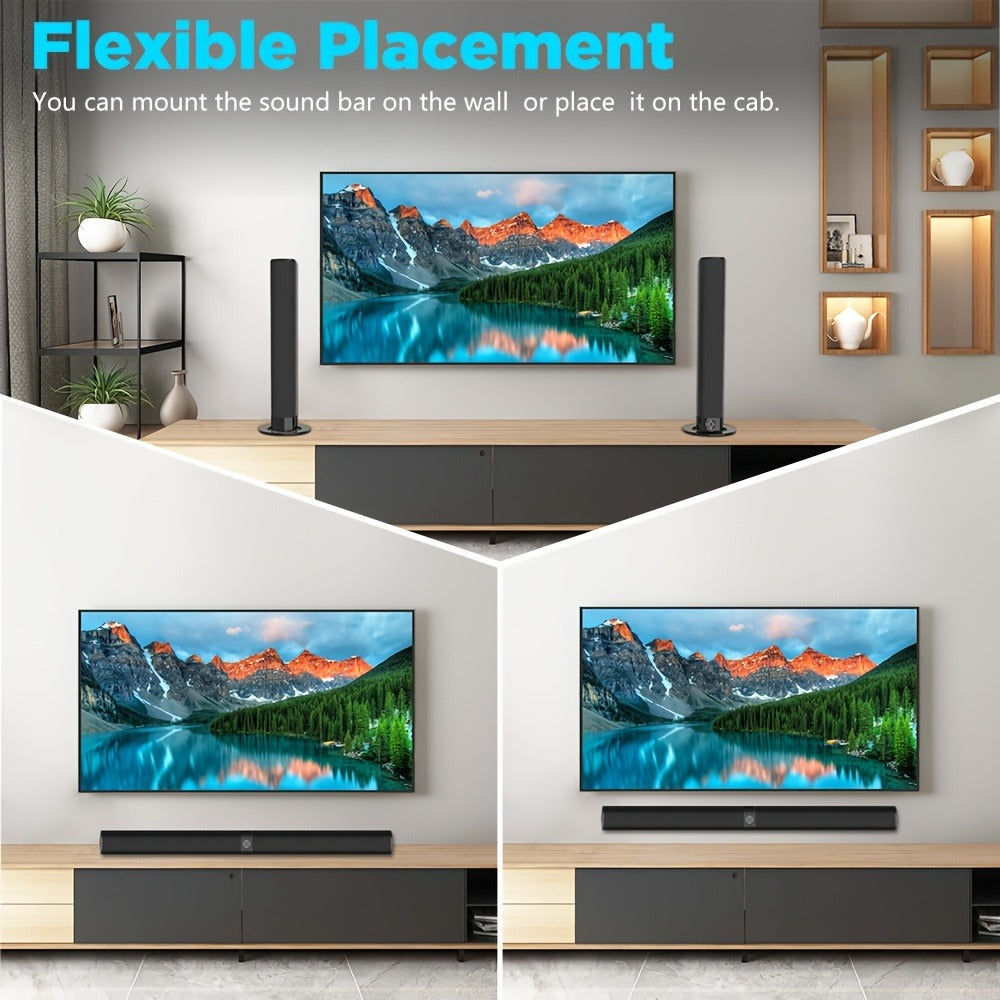 Mighty Rock 32-Inch Detachable TV Soundbar and Subwoofer Set with ARC, Optical, AUX and Remote Control