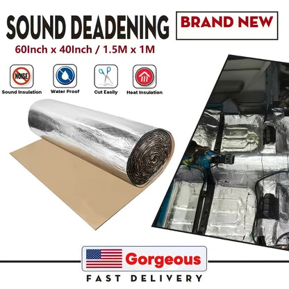 Sound Deadening Mat 60"x40" 275Mil 7mm Self-Adhesive Thermal Insulation – Car Sound Deadener for Hood Door Trunk Floor Firewall Truck Van RV