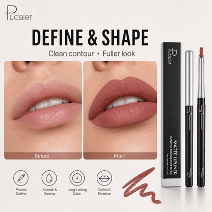 Matte Lip Liner Pencil with Eleven Numbered Checkout Shades from 01 to Color #17 for Defined Lip Looks
