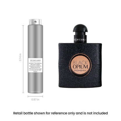 YSL Black Opium Eau de Parfum Travel Spray 5ml Women - Authentic Coffee White Flowers Vanilla Gourmand Floral EDP, Portable Atomizer Bold Night Out Fragrance Gift