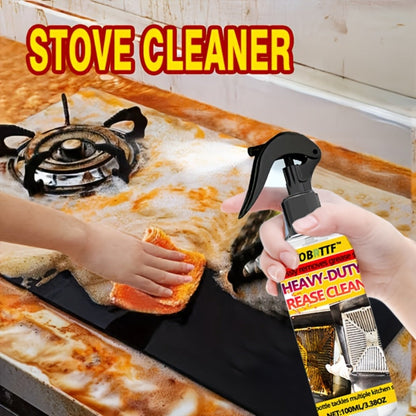 Kitchen Grease Remover Spray 3.38oz Powerful Degreaser - Fog-Free Spray for Range Hoods Stovetops Cookware Ovens, Removes Stubborn Grease Stains & Tough Grime, Easy-Use Stove Cleaner for Home & Professional Chefs