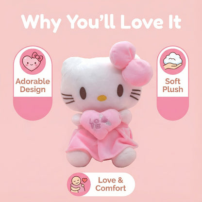 Hello Kitty Heart Plush Doll Kawaii Sanrio Stuffed Animal Cuddly Toy Gift with the Listed Color, Size or Set Options for Everyday Use