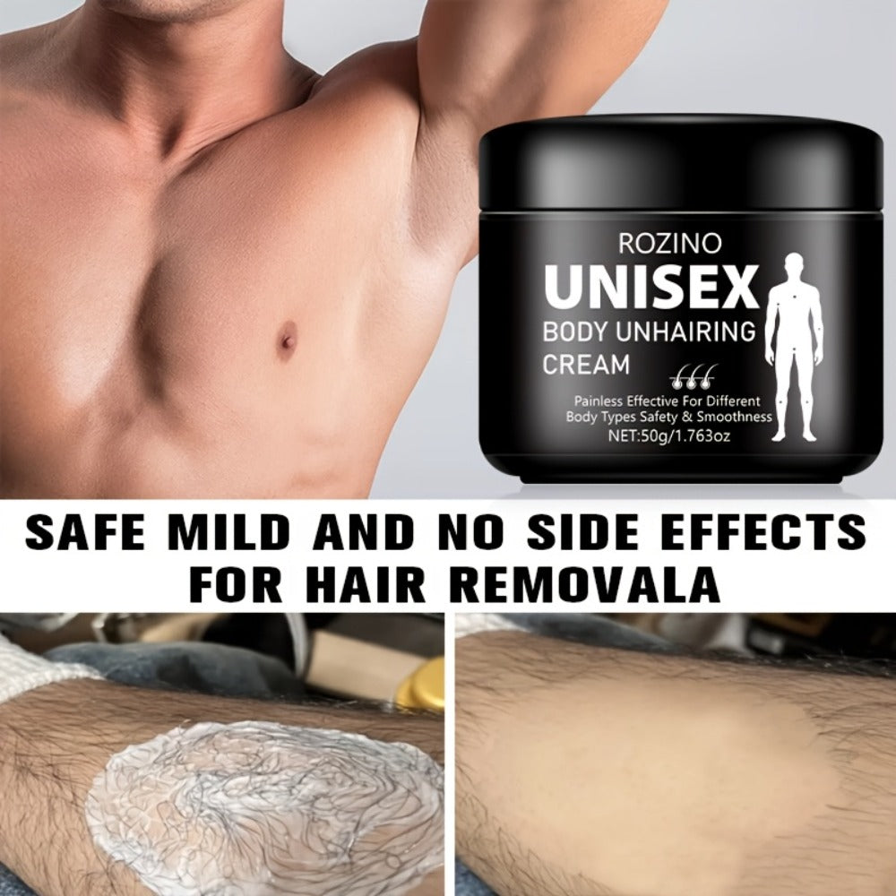 Hair Removal Cream ROZINO 50g Black Jar with Single or Two-Pack Options for External Body Grooming