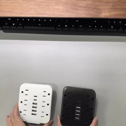 Power Strip Direct-Wall 12-in-1 Outlet Extender with 6 AC Outlets, 4 USB-A, 2 USB-C and 110–130V Input