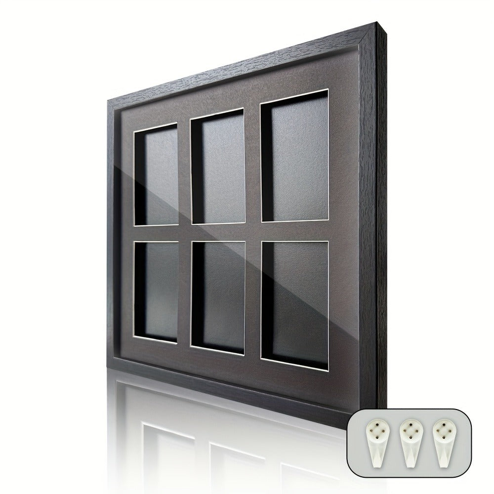 Wall-Mounted Trading Card Display Frame with Wood-Fiber Construction and 1, 2, 4, 6 or 10 Grid Options