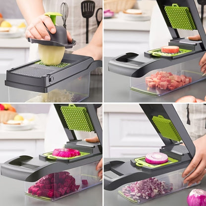 14-in-1 Vegetable Chopper and Grater with Clear Collector, Egg Separator and Upgraded Grater Checkout Option