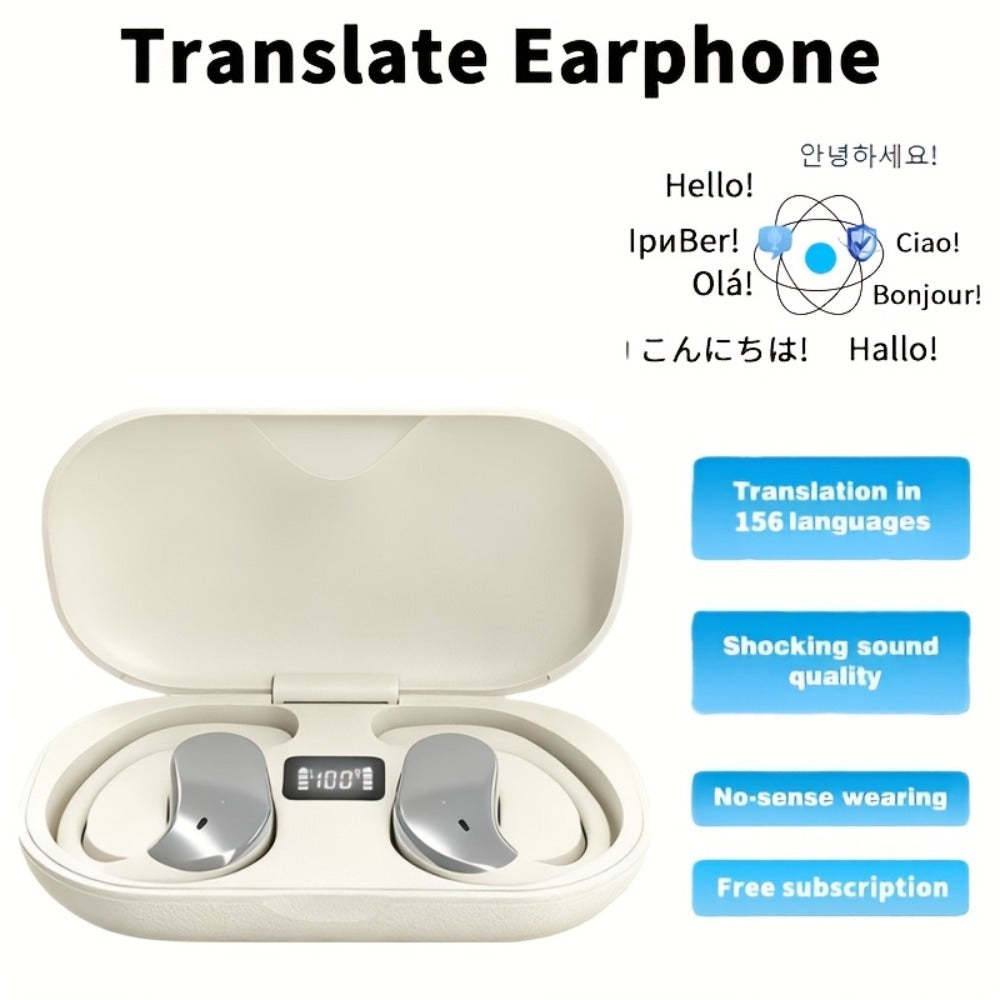 Triple Mode AI Translation Earphones 156 Languages & Accents Real-Time Wireless – 2026 Upgraded Travel Business Study Translator Device Compatible with iOS Android