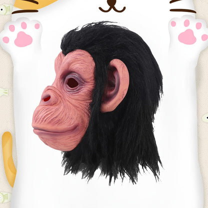 Costume Accessories Full-Head Gorilla Mask with Two Latex Animal Face Styles for Costume Wear