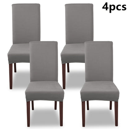 Chair Cover Set of 4 or 6 Stretch Milk-Fiber Dining Slipcovers in Eight Available Color Choices