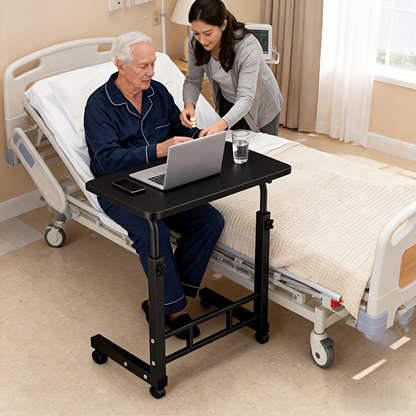 Adjustable Overbed Table with Rolling Frame and Eight Color Checkout Options from Retro to Deep Glacier