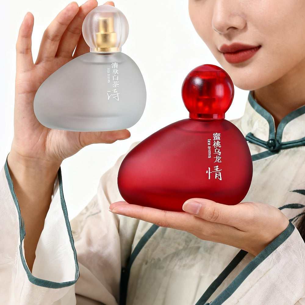 Eau de Toilette White Tea, Jasmine and Peach Fragrance for Women in Four Colored Bottle Styles