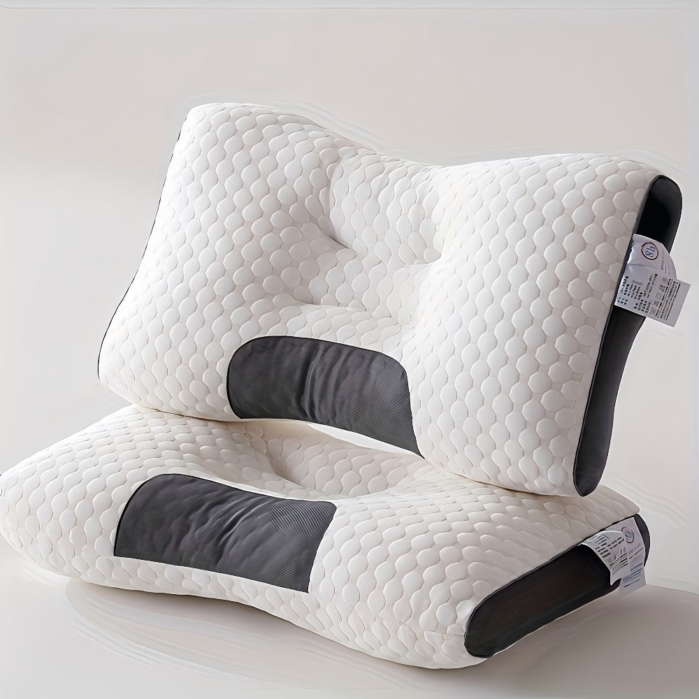 Two-Pillow Contoured Neck Pillow Set in Gray or Blue with 60 x 40 cm Pictured Size and Pillowcase-Only Option