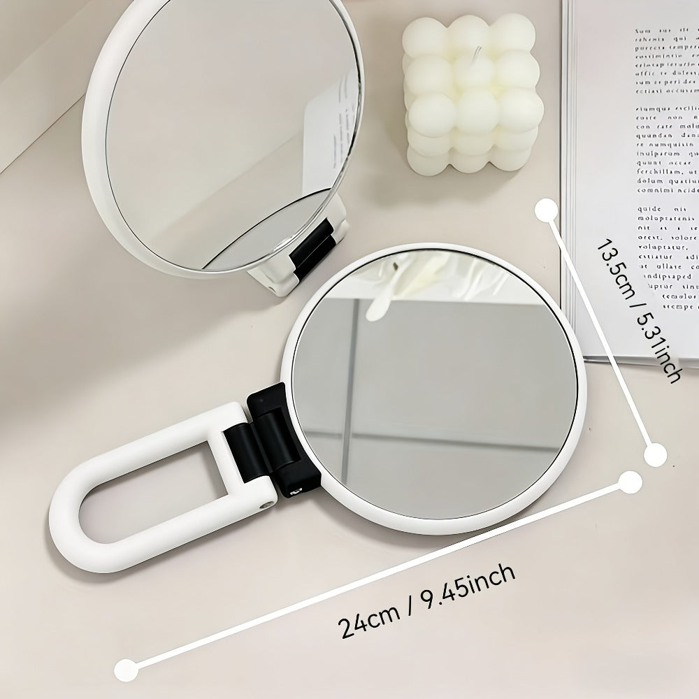Handheld Magnifying Mirror 85X High Magnification for Makeup - 360° Adjustable Handle, Dual Sided 1X 80X, Colorful Border Compact Portable Vanity Mirror for Women Girls Travel Gift