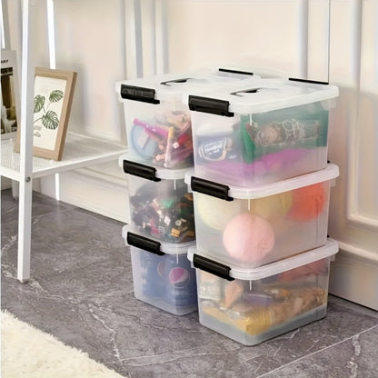 Stackable Clear Plastic Storage Bins with Lids – 6 Pack Large Capacity Clip-On Lid Containers for Home, Closet, Office & Garage Organization (12.7qt / 20.8qt)