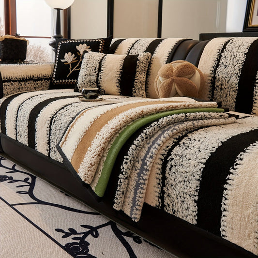 Sofa Cover, Thick Plush Jacquard Couch Pad in Four Colors with Loveseat and Extra-Large Sizes