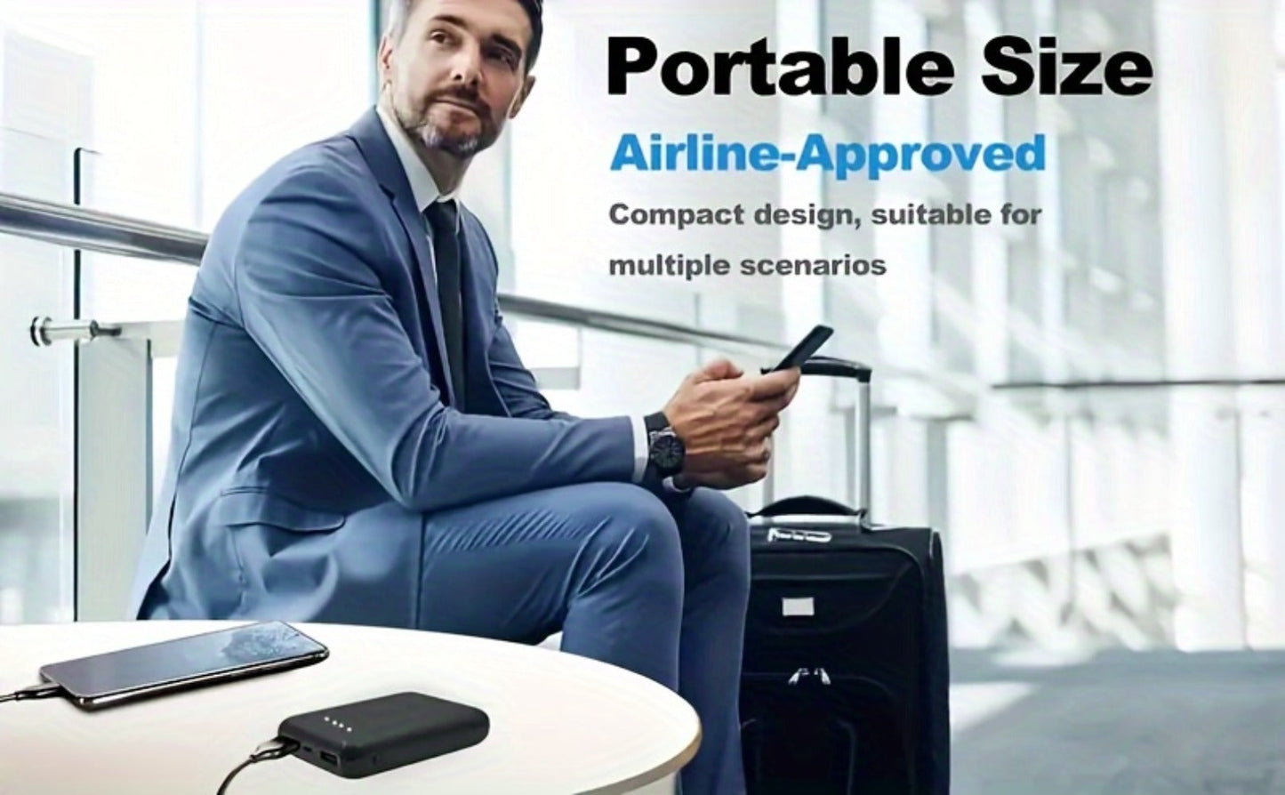Power Bank 20000mAh 5V/3A for Heated Clothing with Dual USB Output and USB-C/Micro Input for Winter Wear