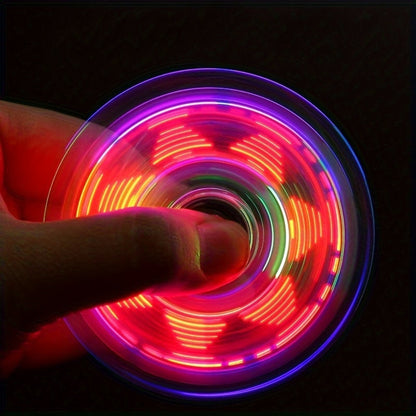 LED Spinning Top Fidget Toy 12 Pack Glow in the Dark Crystal Gyroscope with Vibrant Lights 4-Gear Colorful Spin Top for Kids Boys Girls Party Favors Birthday Christmas Gift