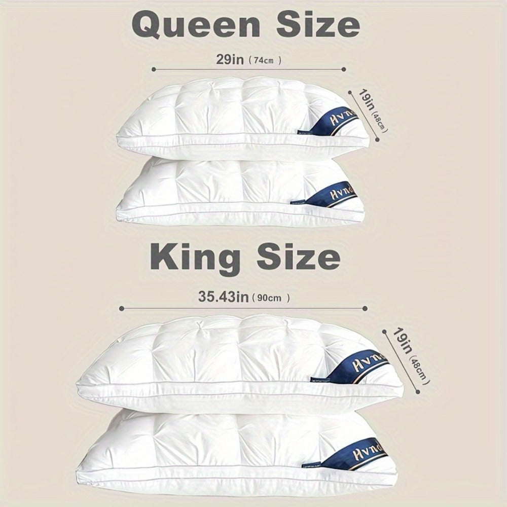 Hotel Quality Pillows 2-Pack, Luxury 5-Star Deep Sleep Neck Support, Non-Collapse Hypoallergenic Polyester Fill, All Season Cooling Bed Pillows Queen King