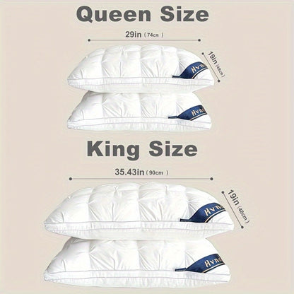 Hotel Quality Pillows 2-Pack, Luxury 5-Star Deep Sleep Neck Support, Non-Collapse Hypoallergenic Polyester Fill, All Season Cooling Bed Pillows Queen King