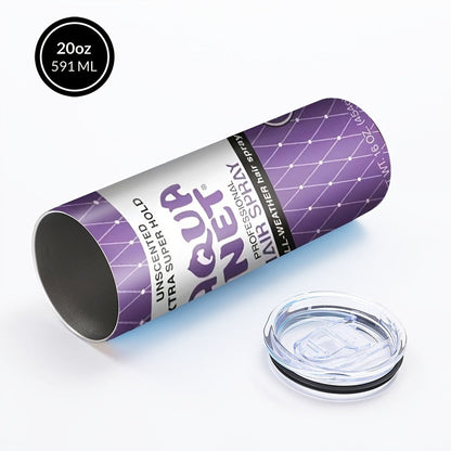 Insulated Tumbler Drinkware by SAXUMOUT, 20oz Stainless Steel Cup with Lid, Straw and Purple Retro Graphic