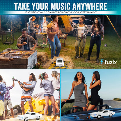 Fuzix WS-1967 Classic Car Bluetooth Speaker with LED Lights | Retro Replica Wireless Stereo, FM Radio, USB/TF/AUX, Built-in Mic, Rechargeable – Novelty Gift for Car Enthusiasts, Home, Travel & Parties
