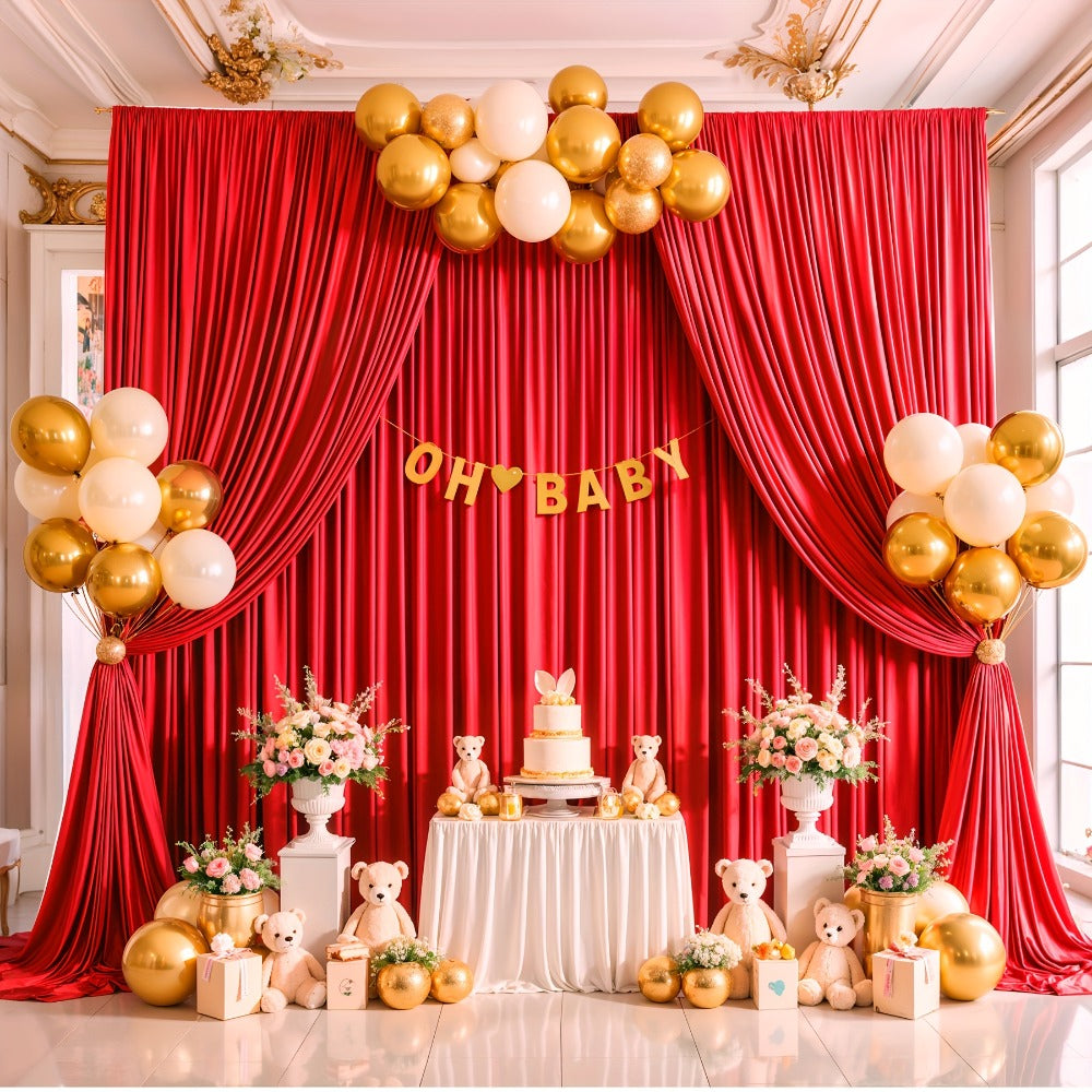 Two-Panel 10 x 10 ft Backdrop Curtain Set with Pole Pockets and 16 Color Options for Events