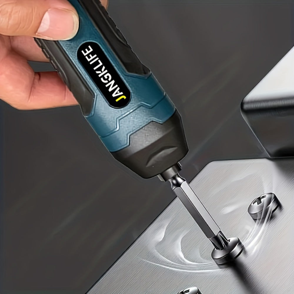 Cordless Electric Screwdriver Set, Rechargeable Power Screwdriver with LED Light, DC Charging, Bit Accessories Included