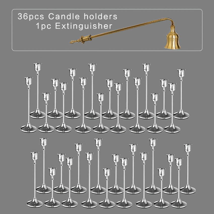 Copper Plated Candlestick Holders Bulk Set – Retro Minimalist Taper Candle Holders for Wedding Birthday Christmas Dining Table Fireplace Decor