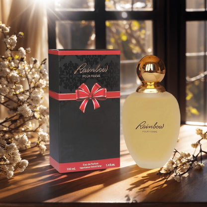 Lady Rainbow Eau de Parfum Spray, 100 ml Frosted Bottle with Gold-Tone Cap and Matching Red Box