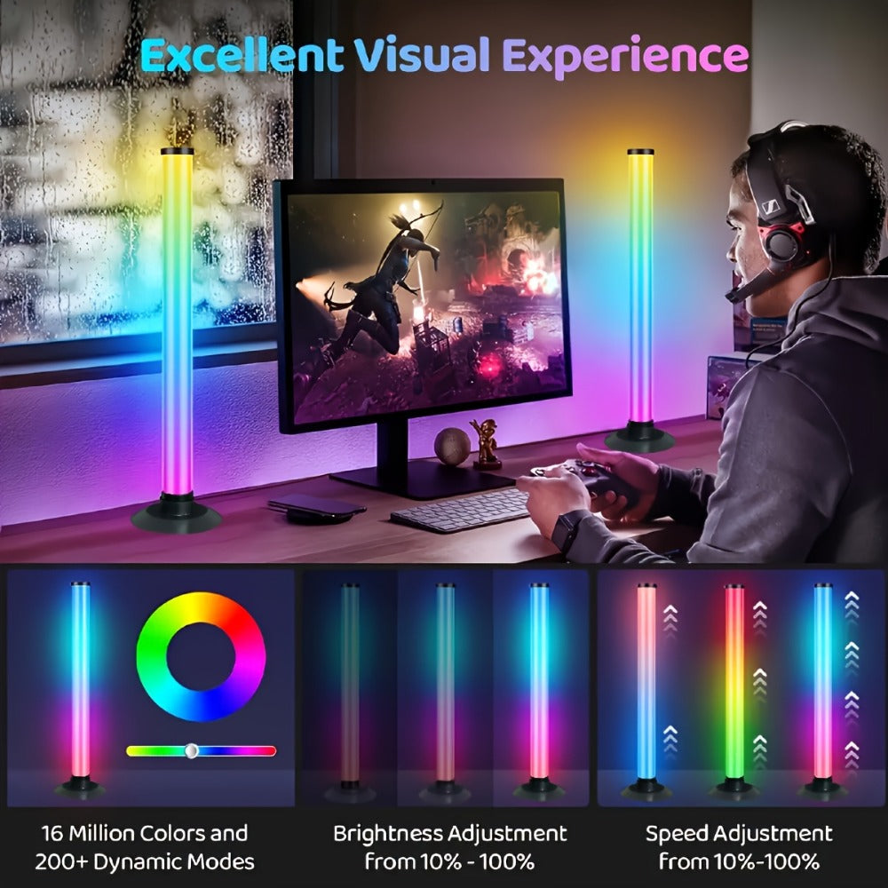 TV Backlight LED Strip 2 Pack RGB IC 16 Million Colors Music Sync App Control - 8 Dynamic Modes USB Powered No Hub Required for Gaming PC Laptop Desktop Monitor Bias Lighting Bedroom Decor